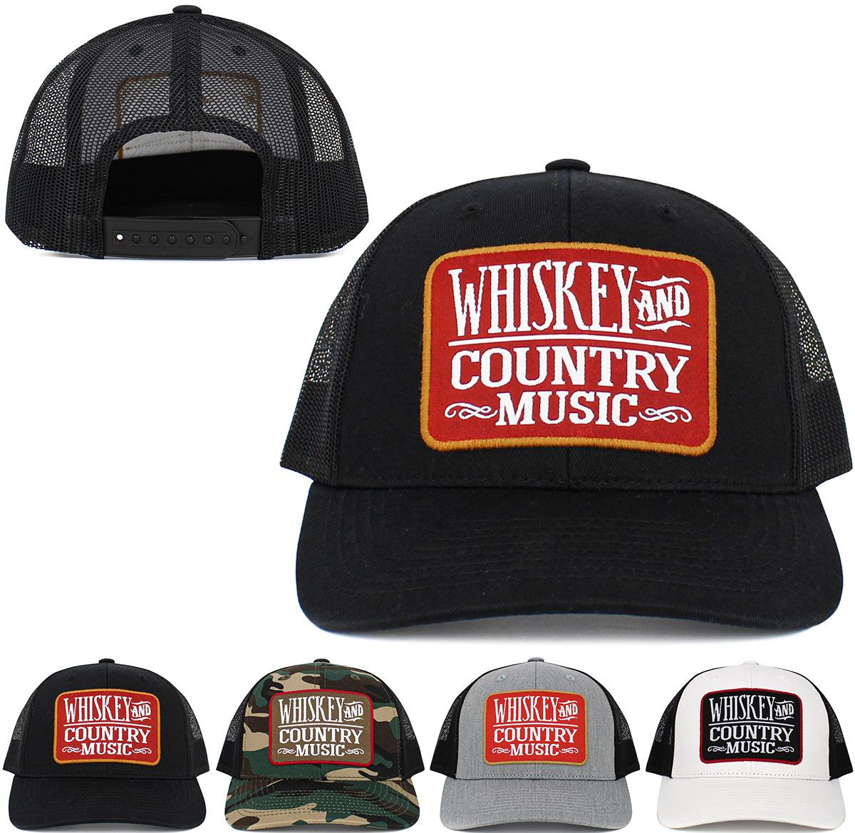 Whiskey and Country MUSIC Mesh Back Ballcap